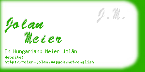 jolan meier business card